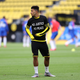 Jadon Sancho of Borussia Dortmund wears a No Justice No Peace T-Shirt prior to the Bundesliga match.